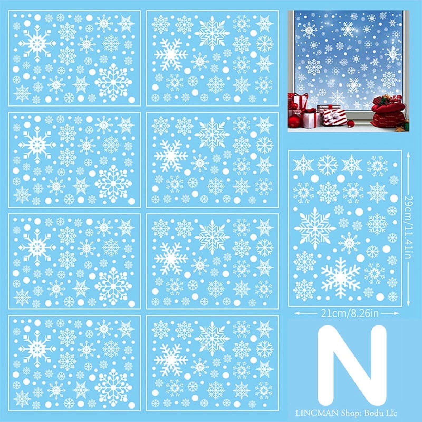 146pcs Christmas Window Clings for Glass Windows, Large Size Christmas Decals Snowflakes Decorations Stickers for Holiday Winter Decorations