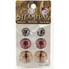 Steampunk Dragon Eye Cabochon Jewelry Embellishments, 6 Pieces