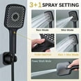 thumbnail image 5 of Luxury 13-Inch Rainfall Shower Head with Handheld Spray - 4 Modes, Adjustable Arm & 3-Way Diverter Valve, Matte Black & Chrome Finish - Ideal for Home Decor & Gifts, 5 of 11
