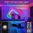 thumbnail image 2 of 32.8Ft Neon Rope Lights,Flexible Led Rope Lights Control with App/Remote,Multiple Modes RopeLights,IP65 Outdoor RGB Led Neon Lights NonWater Resistant,Music Sync Gaming Led NeonLight Strip, 2 of 5