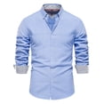 thumbnail image 1 of Camisa Oxford de algodón para hombre, camisas informales de manga larga con botones y negocios sociales, novedad de Otoño de 2023, 1 of 5