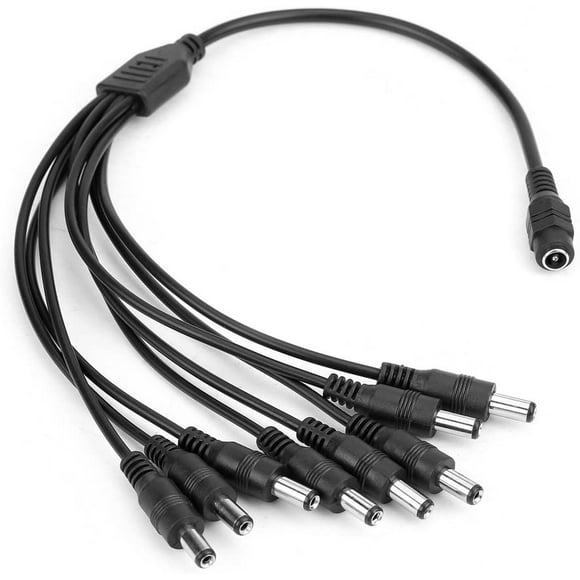 Camera Cable Splitter DC 1 Female to 8 Male Output Power Splitter Cable 5.5x2.1mm Y Adppter for CCTV Security Cameras