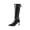Black, variant on Boots for Women Mid Calf Chelsea Boots Side Zipper Pointy Toe Slip Resistant Mid Flare Heel Dress Fall Winter Boots