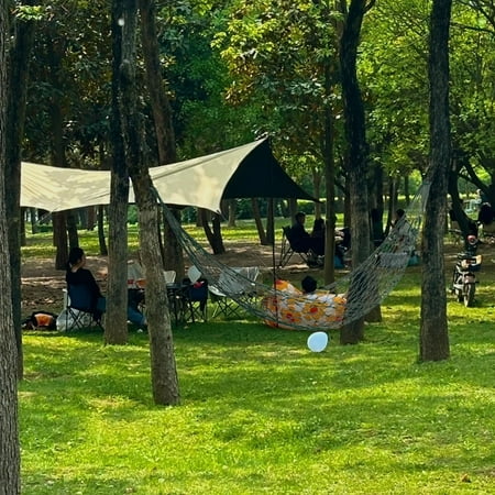 Usmixi Travel Hammocks Camping Hammocks Outdoor Sports Hammocks Mesh Nylon Sleeping Bed for Garden Beach Camping Hunting Hiking