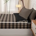 thumbnail image 5 of Manfei Vintage Plaid Zipper Queen Comforter Set with Fitted Sheet and 2 Pillowcases,Retro Grid Zipper Bedding Set,Gray Black,Black Reversible,4pcs, 5 of 8