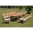 thumbnail image 6 of Grade-A Teak Dining Set: 12 Seater 13 Pc: 122" Atnas Rectangle Table And 12 Vellore Stacking Arm Chairs Outdoor Patio WholesaleTeak #51VL2813, 6 of 6