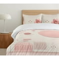 thumbnail image 4 of Ambesonne Pink Duvet Cover Set, Pastel Simplistic Geometric, Queen, Rose and Off White, 4 of 4