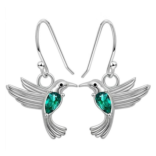 Colibrí Luna Pendientes Joyería Grabado Fuerte Valiente Colibrí Regalos para Niñas Día de la Mujer Regalo para mamá
