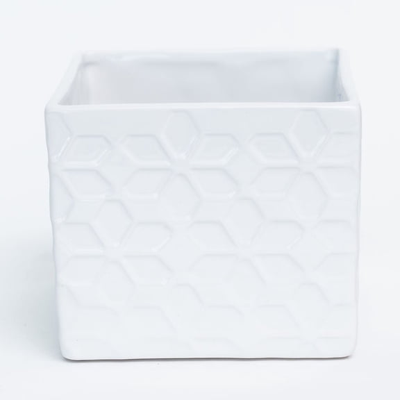 MDR Trading Inc. AI-CE01-115_Q01 White With Floral Pattern Planter