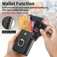 thumbnail image 4 of Mantto for Samsung Galaxy Z Fold 6 Back Wallet Case,with Elastic Card Holder,Shockproof PU Leather 360° Rotation Ring Kickstand Support Magnetic Car Mount Phone Case for Women Men,Black, 4 of 7