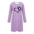 thumbnail image 4 of Aueoeo Women T Shirt Dresses Long Sleeve Crew Neck Flowy Solid Color Dress Cute Graphic Printed Fashion Dress, 4 of 6