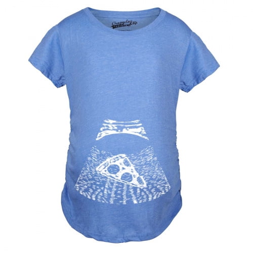 XL Maternity Fit Blue Crazy Dog Tshirts Maternity Ultrasound Pizza Funny T Shirt Cheap Pregnancy Shirts Cool Novelty