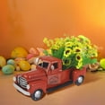 thumbnail image 4 of asddcavvf Camion de Cor avec Tournesols Fleurs Camion en Métal avec Guirlandes Lumineuses LED pour Plateau à Étages Articles Mini Tournesols Maison Ferme Ensemble d'Ornements Ornement de Noël Souvenir Ornement de Noël Fantaisie, 4 of 5