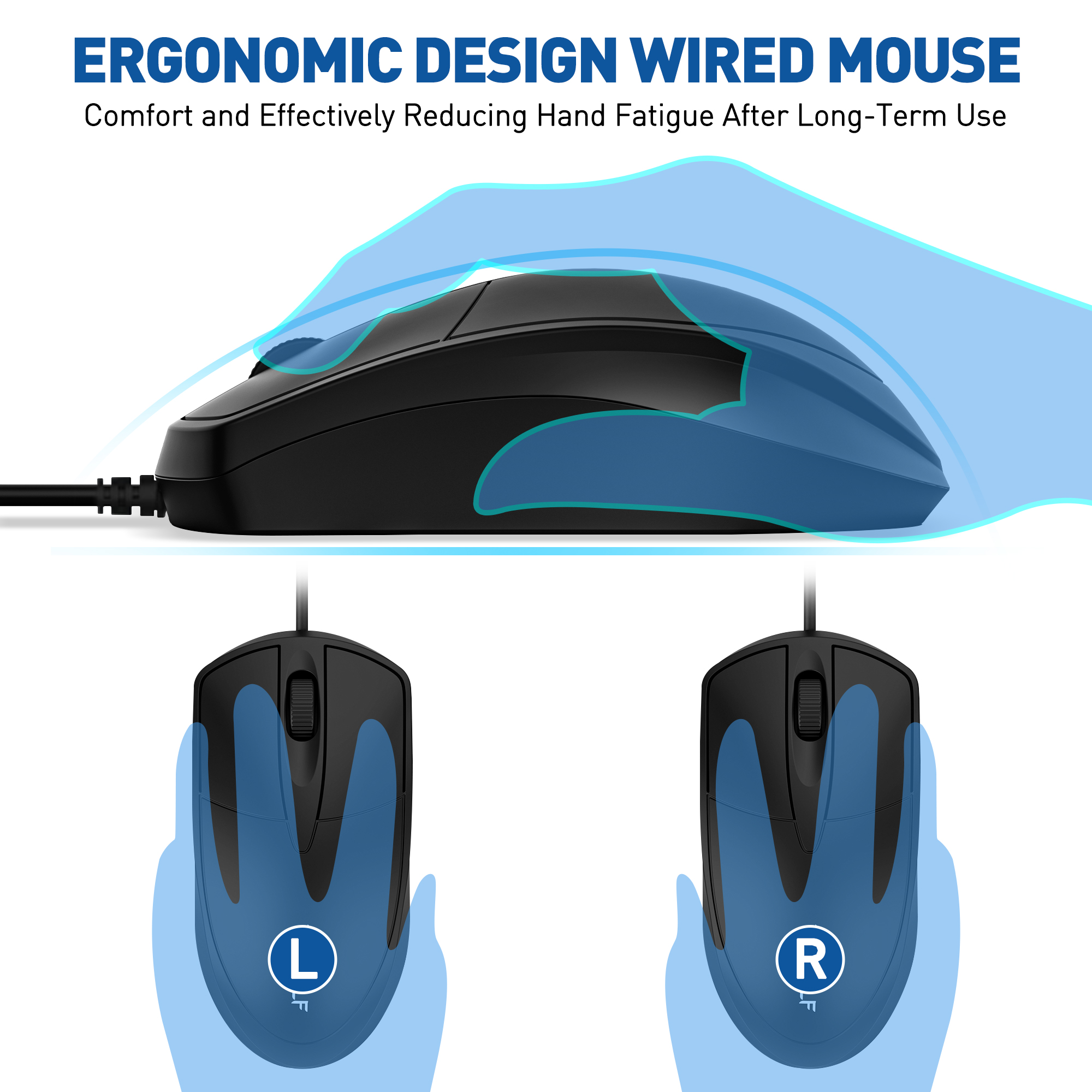 Cshidworld Wired Keyboard and Mouse Combo, Black photo 7