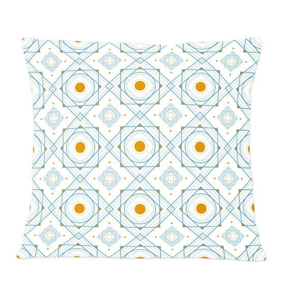 Designart Retro Minimal Patttern in Orange And Bluye' Mid-Century Modern Throw Pillow - 12x20