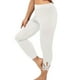 thumbnail image 1 of Gibobby Leggings deportivos mujer para yoga Pantalones de polainas casuales con cintura elástica hueca sólida de talla grande para mujer Característ(Blanco,G), 1 of 5