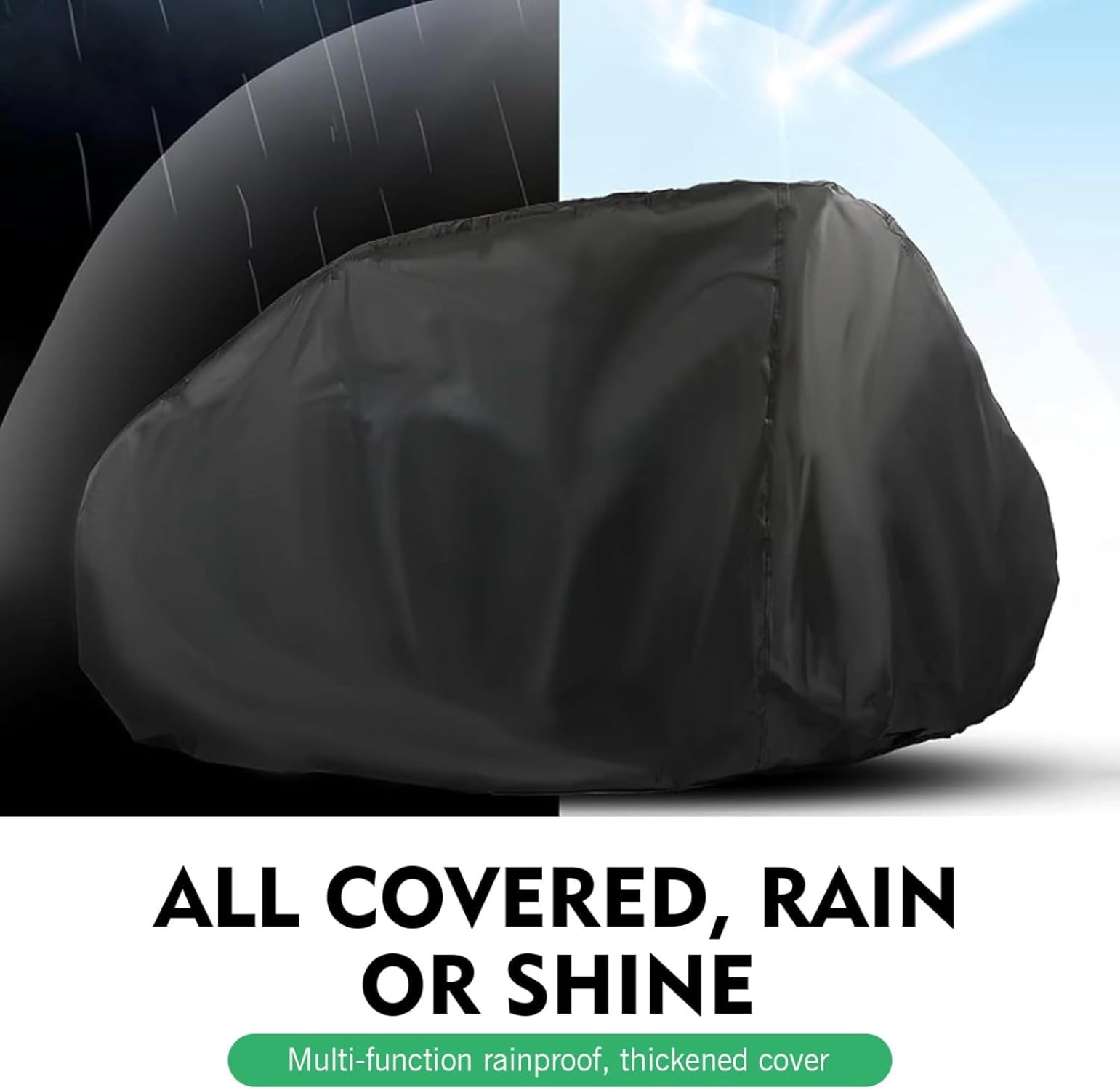 Motorcycle cover, 210D Oxford cloth motorcycle cover, waterproof motorcycle protector with 2 lock holes, suitable for most motorcycles (black)