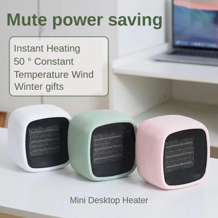 

Mini Ceramic Fan Heater Energy Saving Quiet Two Power Levels 450/800 Watt Air Heater Electric Heater with Tilt and Overheating Protection for Living Room Office Patio