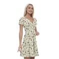 thumbnail image 1 of Women’s A Line Forest Summer Dress, Retro Triangle Arrangement, Cross Wrap V Neck, 6 Sizes, by Ambesonne, 1 of 2