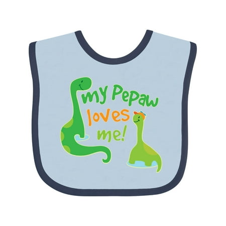 

Inktastic Pepaw Loves Me Baby Grandson Gift Baby Boy Bib