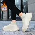 thumbnail image 3 of LASUDRAA Women's Cotton Shoe Winter Snow Warm Waterproof Nurse Shoes Chef Anti Slip Work Shoes Plush Lined Slip-On Sneaker, 3 of 10