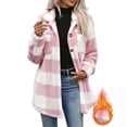 thumbnail image 2 of Casual Plaid Jackets for Women Fuzzy Collared Button Front Long Sleeve Oversized Loose Fit Outerwear, 2 of 9