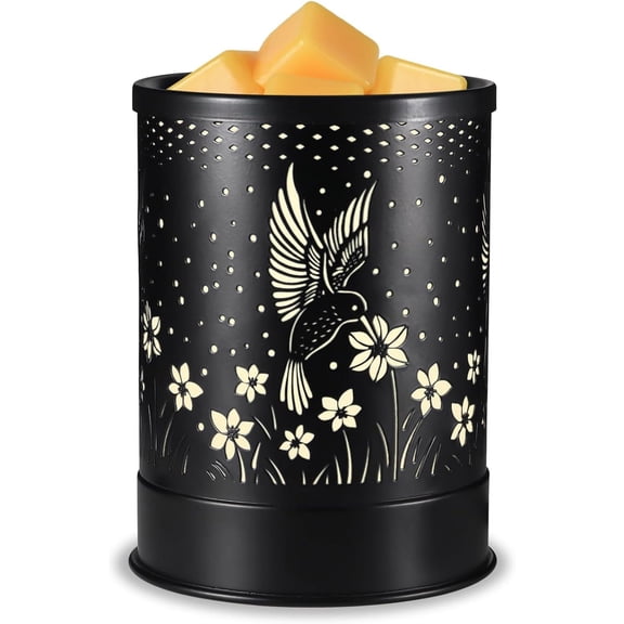 Hummingbird Metal Wax Melts Warmer, 2-in-1 Electric Fragrance Candle Wax Melter and Wax Cubes Aromatherapy Essential Oil Burner with LED Light for Home Office Room Bedroom and Home Décor