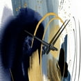 thumbnail image 3 of Designart "Landscape with Dark Blue and Gold Strokes V" Modern Geometric Oversized Wall Clock, 3 of 5