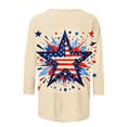 thumbnail image 5 of American Flag Shirts Womens Red White and Blue Shirts for Women Patriotic T Shirts Women Patriotic Tops for Women Fourth of July Tees Casual Crewneck 3/4 Sleeve Loose T Shirt Ladies Blouses Shirts, 5 of 5