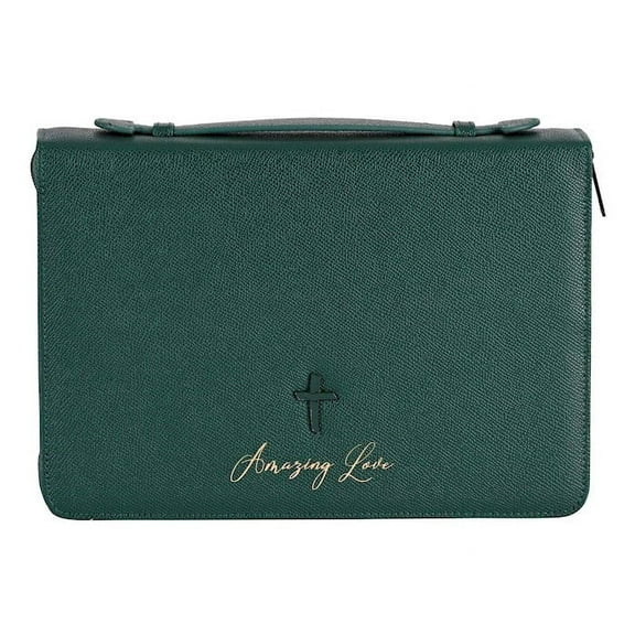 Bible Case Amazing Love Cross Green XXL