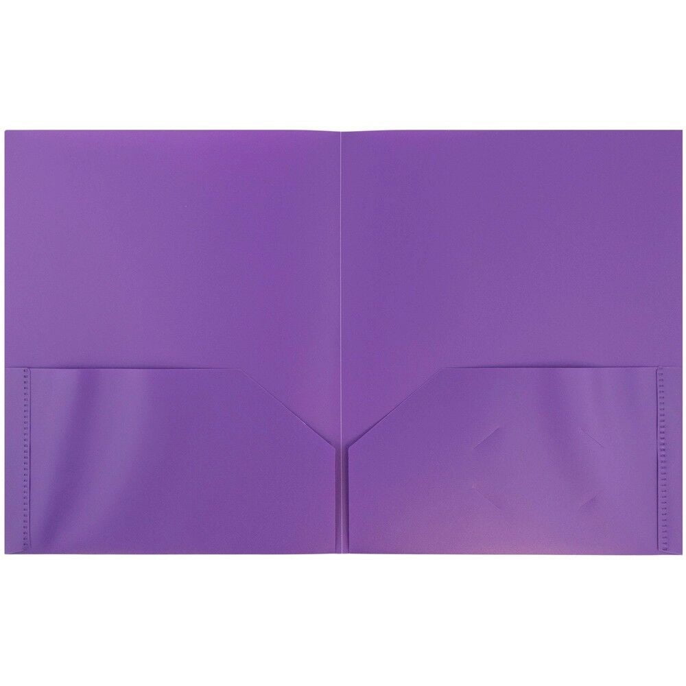 JAM Paper Plastic 2 Pocket POP Folders, School Folders, Assorted Fashion Colors, Bulk 144/Box