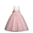 thumbnail image 1 of Girls Princess Gala Dress Long Tulle Sequin Bow Dress Birthday Party Dress, 1 of 6