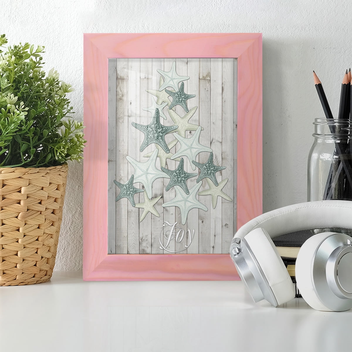 Coastal Christmas III -Framed Print w/glass-Sunset Pink
