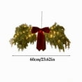 thumbnail image 2 of Kumdkd LED Cedar Branch Wreath with Red Bow, 24 Inch Christmas Door Decor with Warm White Lights, Waterproof Artificial Greenery Wreath for Indoor Outdoor Holiday Wall Fireplace Decoration, 2 of 2