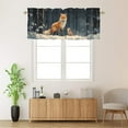 thumbnail image 2 of Fox Curtains Valances for Home Decor Winter Forest Snow Covered Pine Trees Privacy Window Valances for Living Room Kitchen 54 by 18 in, 1 Panel, 2 of 6