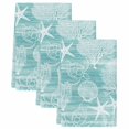 thumbnail image 2 of Turquoise Coastal Kitchen Towels Set of 3, Nautical Coral Starfish Shell Turtle Summer Absorbent Dish Towels for Kitchen, Microfiber Hand Towel, Quick Drying Tea Towel for Cleaning Dishcloths, 2 of 7