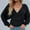 Black, variant on AOOCHASLIY 2023 Womens Sweater Fashion Womens V-Neck Winter Pearl Solid Long Sleeve Pullover Tops Sweaters