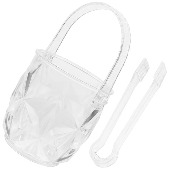 Hytrove Transparent Plastic Ice Bucket with Handle for Parties, Bars, Beer, Wine, and Beverage Cooling
