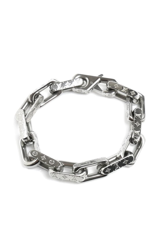 Pre-Owned LOUIS VUITTON Louis Vuitton Metal Chain Monogram Bracelet M00308 M 44.7g 19cm Men's