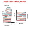 thumbnail image 4 of ZNDUO Oven Mitts and Pot Holders Sets, Colorful Abstract Watercolor Textures Pattern Non-Slip Cooking Oven Gloves, 4 of 8