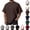 26# Coffee, variant on Mens Fashion Short Sleeve Tshirts Workout Oversize Pullover Solid Color Casual Tees Wine XXL