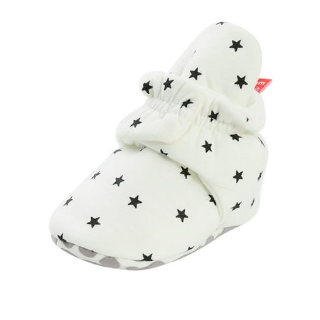 

Sopiago Baby Boys Girls Booties with Grippers Stay on Slippers Socks Toddler Crib Winter Shoes for Boys Girls B 6-12 Months