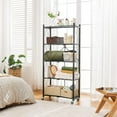 thumbnail image 2 of 5-Tier Foldable Storage Shelves with Wheels, Folding Metal Rack Shelving Unit, Heavy Duty No Assembly Organizer Shelf for Garage, Kitchen, Basement, Pantry, Black, 2 of 6