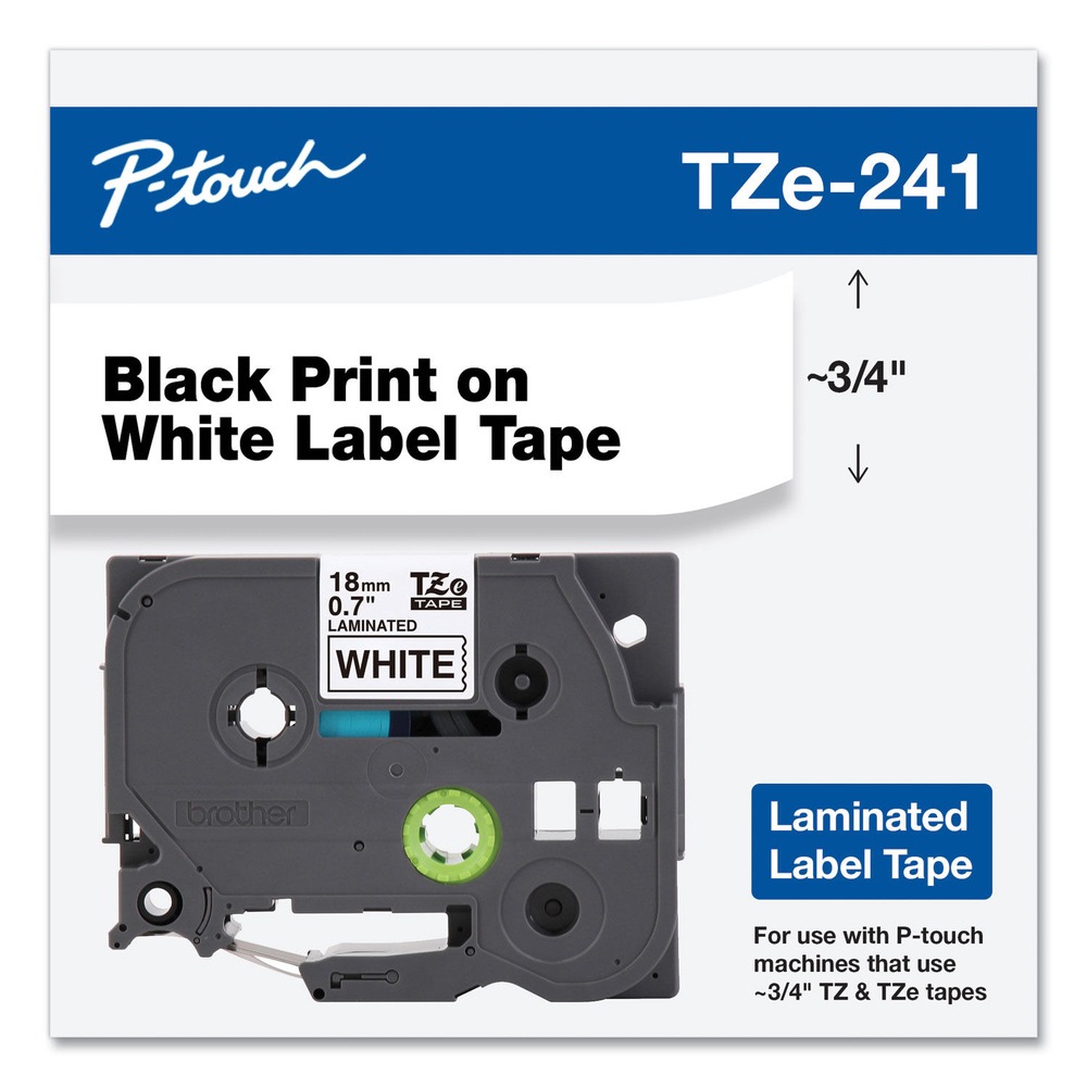 Brother Genuine P-Touch TZE-241 Tape, 3/4" Standard Laminated Tape, Black on White, 1 Pack - image 3 of 7