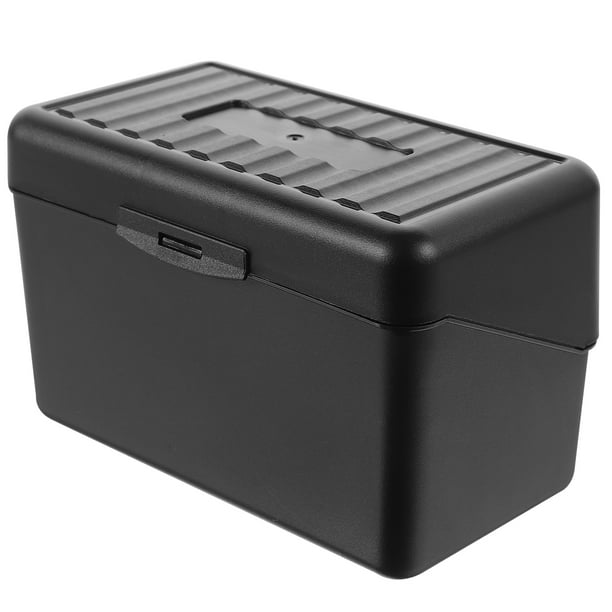 Porta tarjetas de escritorio, organizador de tarjetas, caja de plástico para tarjetas de presentación.