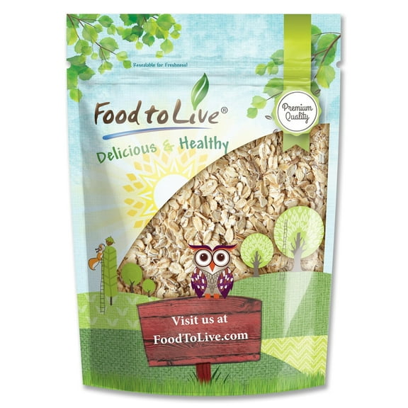 Quick Cooking Rolled Oats, 0.5 Pounds — Kosher, Raw, Vegan — by Food to Live