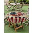 thumbnail image 4 of Outdoor Tablecloth with Umbrella Hole for Patio/Picnic/Party/Camping, Vintage Love Heart Independence Day Waterproof Table Cloth Round Cover Washable, 4th of July Retro Art (Dia 54"), 4 of 9