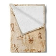 thumbnail image 2 of Astrology Soft Flannel Fleece Throw Blanket, Abstract Astrological Zodiac Signs Grunge Backdrop Image, Cozy Plush for Indoor and Outdoor Use, 50" x 60", Pale Brown and Caramel, by Ambesonne, 2 of 5
