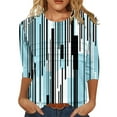 thumbnail image 1 of T-Shirts Décontractés Classiques pour Femmes avec Col Rond et Manches Trois-Quarts pour un Style Polyvalent pour Toutes les Saisons, 1 of 3