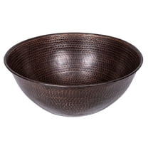 Petite Copper Vessel Sink - Antique Dark Copper